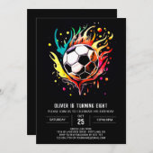 Invitation Boho Ball Printable Soccer Anniversaire (Devant / Derrière)