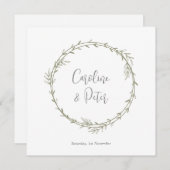 Invitation Boho Bamboo Feuille Botanique Vert doux et élégant (Devant / Derrière)