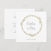 Invitation Boho Bamboo Feuille Botanique Vert doux et élégant (Devant / Derrière)