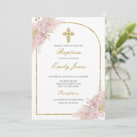 Invitation Boho Baptism (Debout devant)