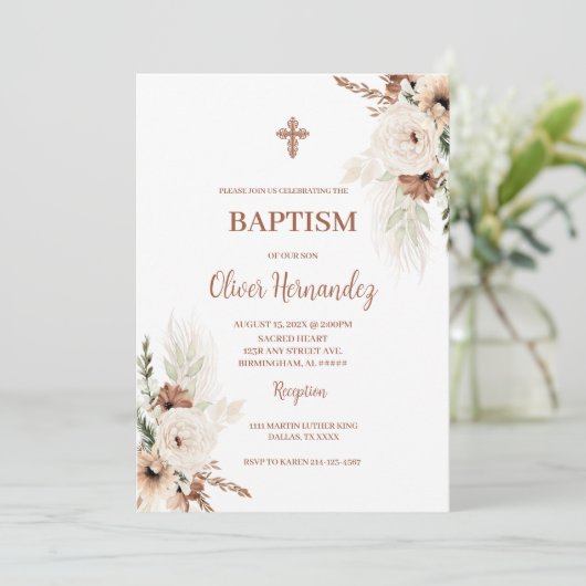 Invitation Boho Baptism (Debout devant)