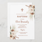 Invitation Boho Baptism (Devant / Derrière)