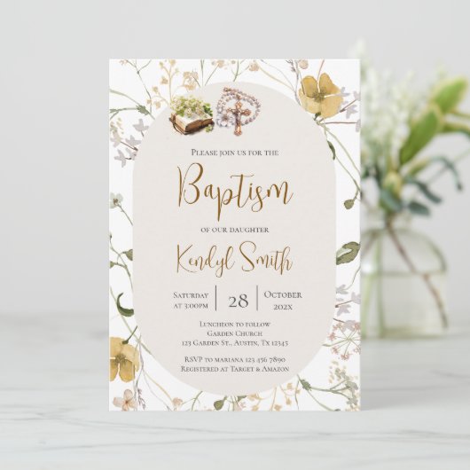 Invitation Boho Baptism (Debout devant)
