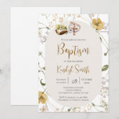 Invitation Boho Baptism (Devant / Derrière)