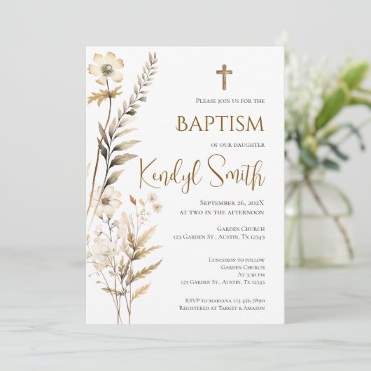 Invitation Boho Baptism (Debout devant)