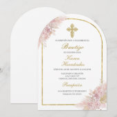 Invitation Boho Baptism espagnol (Devant / Derrière)