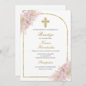 Invitation Boho Baptism espagnol (Devant / Derrière)