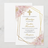 Invitation Boho Baptism espagnol (Devant / Derrière)