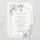 Invitation Boho Baptism espagnol (Devant / Derrière)