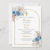 Invitation Boho Baptism espagnol pour garçon (Devant)
