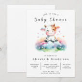 Invitation Boho Barn Calf Baby shower de vache (Devant / Derrière)