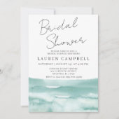 Invitation Boho Beach Aquarelle Bleu Sarcelle Enterrement de (Devant)