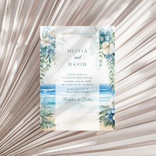 Invitation Boho Beach Aquarelle Floral Arch Mariage