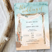 Invitation Boho Beach Arbor Aquarelle Océan Mariage