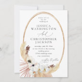 Invitation Boho Beach Blanc Floral Mariage (Devant)