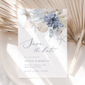 Invitation Boho Beach Blue Wedding Enregistrer La Date Invita
