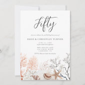 Invitation Boho Beach Coral Reef 50e anniversaire de Mariage (Devant)
