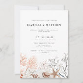 Invitation Boho Beach Coral Reef Mariage (Devant)