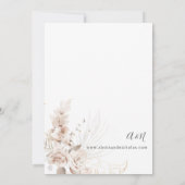 Invitation Boho Beach Tropical Beige Floral Mariage (Dos)