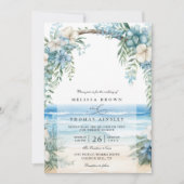 Invitation Boho Beach Watercolor Floral QR Code Wedding (Devant)