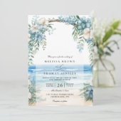 Invitation Boho Beach Watercolor Floral QR Code Wedding (Debout devant)