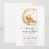 Invitation Boho Bear Baby shower neutre de genre (Devant / Derrière)
