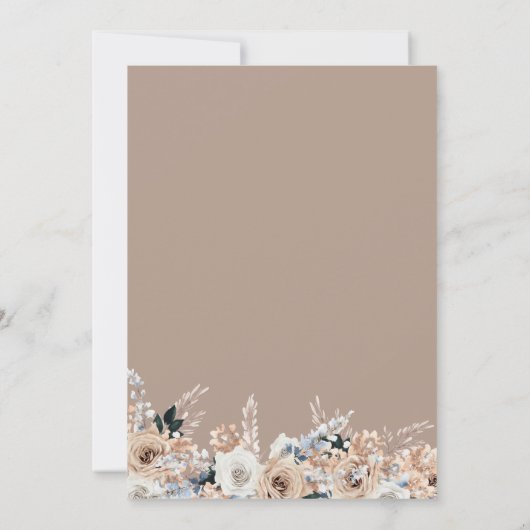 Invitation Boho Bear, on peut attendre Baby shower (Dos)