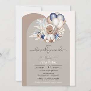 Invitation Boho Bear, on peut attendre Baby shower