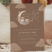 Invitation Boho Bearly Wait Cub Brown Moon Star Baby shower
