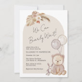 Invitation Boho Bearly Wait Teddy Bear Baby shower (Devant)