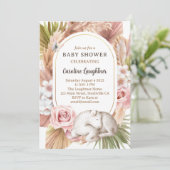Invitation Boho Bébé Animal Dormir Baby shower mouton (Debout devant)
