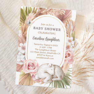 Invitation Boho Bébé Animal Dormir Baby shower mouton