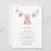 Invitation BOHO Bébé Vêtements Fille Oh Baby shower (Devant)
