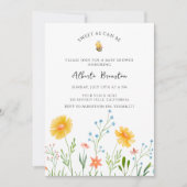 Invitation Boho Bee Baby Shower Floral Douce comme peut être  (Devant)