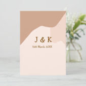 Invitation Boho beige curvy orange nom mariage date (Debout devant)