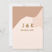 Invitation Boho beige curvy orange nom mariage date (Dos)