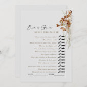 Invitation Boho Beige Devine Qui A Dit Qu'Il Douche Jeu (Devant / Derrière)