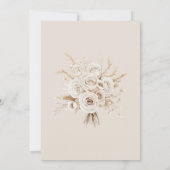 Invitation Boho Beige Dried Flower and White Roses Wedding (Dos)