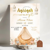 Invitation Boho Beige Floral Aqeeqah