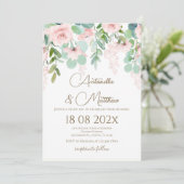Invitation Boho beige floral wedding (Debout devant)