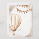 Invitation Boho Beige Hot Air Ballotte vers le haut Baby show (Dos)