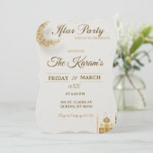 Invitation Boho Beige Minimalist Mosque Ramadan Iftar Party  (Debout devant)