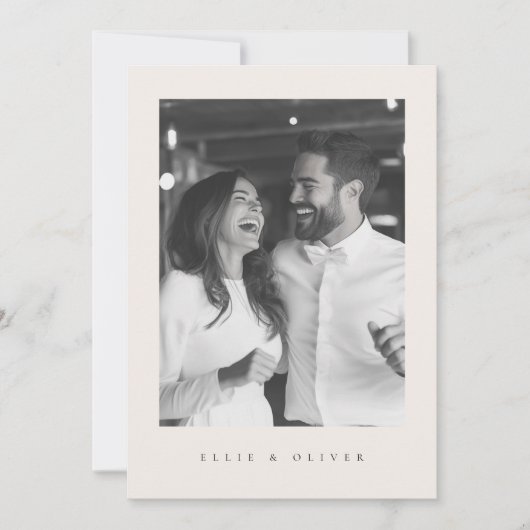 Invitation Boho Beige Photo Mariage moderne (Devant)