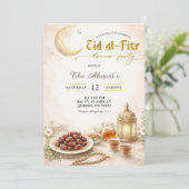 Invitation Boho Beige Ramadan Eid Al-Fitr Dinner Party (Debout devant)