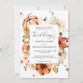 Invitation Boho Beige Rouille Chute Terme Citrouille Floral M (Devant)