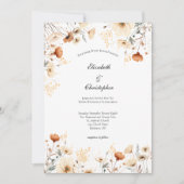 Invitation Boho Beige rouille Fleur sauvage Mariage botanique (Devant)