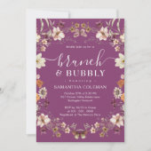 Invitation Boho Berry Purple Brunch et Bubbly Fête des mariée (Devant)