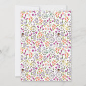 Invitation Boho Bicycle Floral Script Chic Couples Douche (Dos)