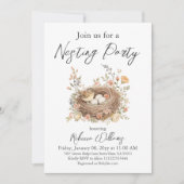 Invitation Boho Bird Feather Your Nest Baby Shower (Devant)