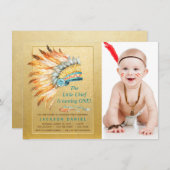 Invitation Boho Birthday Party Tribal (Devant / Derrière)